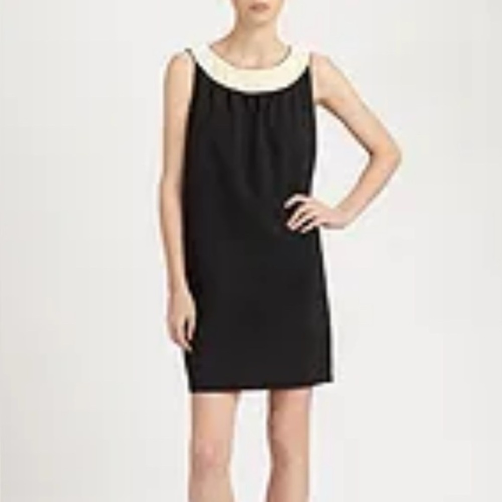 Moschino Sleeveless Shift Dress With Cream Pleated Collar 10